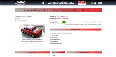Carryboy raktérfedél GRX-R Ford Ranger T6 Wildtrak D/C 2012-, 2016-