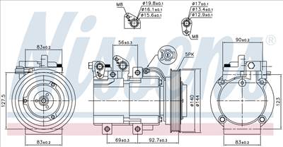 NISSENS 890182 Klímakompresszor HS-18
