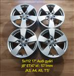 5x112 17" AUDI TT 8S gyári alufelni garnitúra /J8" ET47/