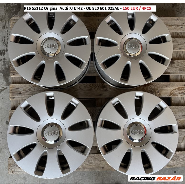 R16 5x112 Original Audi 7J ET42 OE 8E0601025AE GYári felnik alufelnik 1. kép