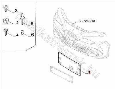 Rendszámtábla tartó ALFA ROMEO STELVIO - FIAT eredeti 50535783