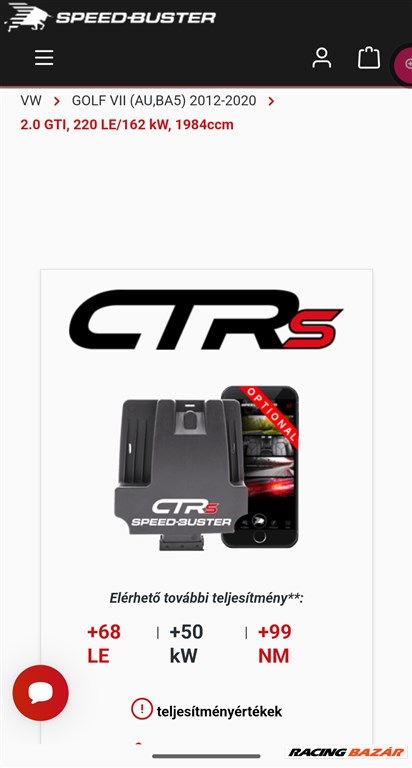 Volkswagen Golf VII GTI CTRs tuningbox chiptuning 2.0 TSI Golf GTI stb. 3. kép