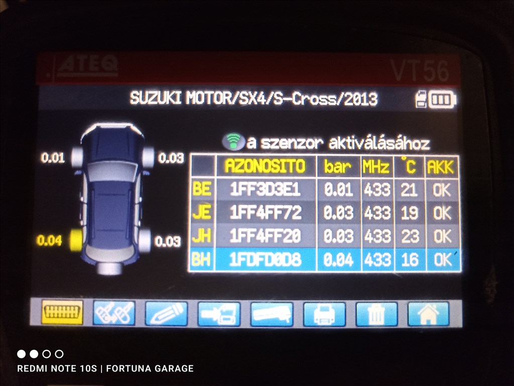 5x114,3 16" Suzuki használt lemezfelni garnitúra dísztárcsával +TPMS (R614) 8. kép