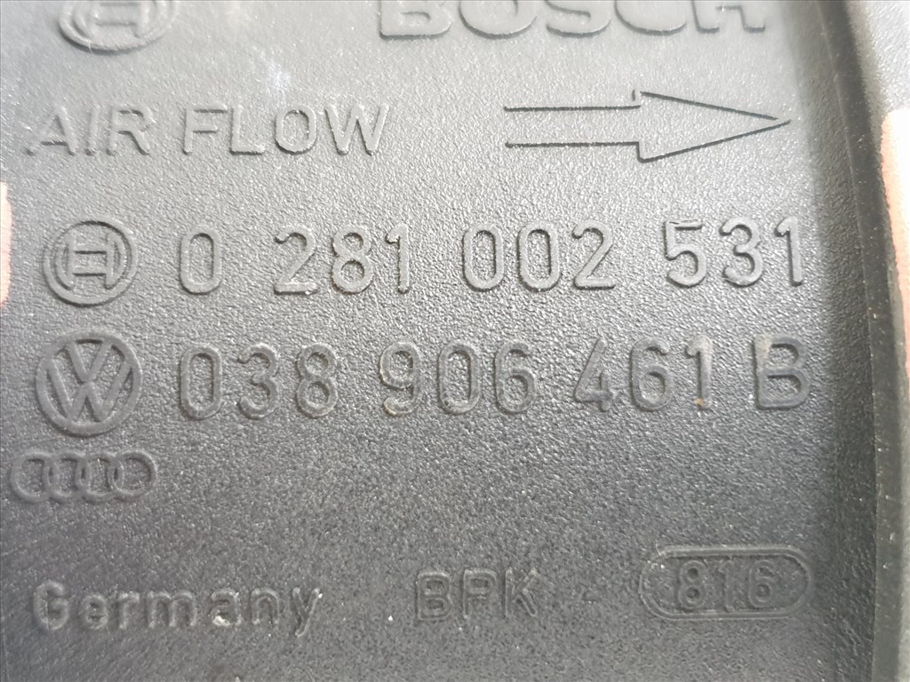 504286 Audi A3, 2005, Diesel, Légtömegmérő, 038906461B, 0281002531. 6. kép