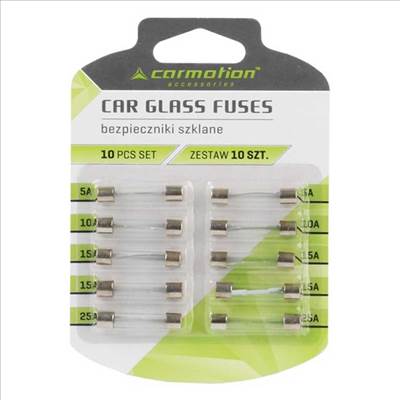 Üvegbiztosíték készlet - 10 db, 32 mm
