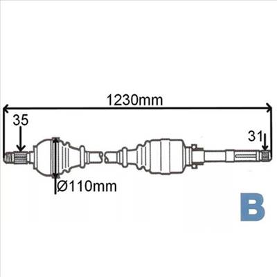 Citroen Jumper/Peugeot Boxer/Fiat Ducato 3.0 HDI új utángyártott féltengely jobb oldal 1199mm GRESA 2006-tól