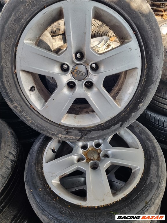  5x112 lyukosztású 16" használt felni, rajta 205/55 használt gumi  1. kép
