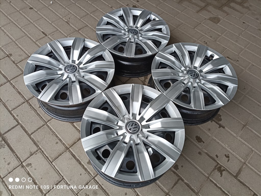 5x112 17" Volkswagen használt lemezfelni garnitúra dísztárcsával (R615) 2. kép