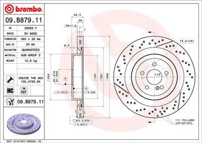 BREMBO 09.B879.11 - féktárcsa MERCEDES-BENZ