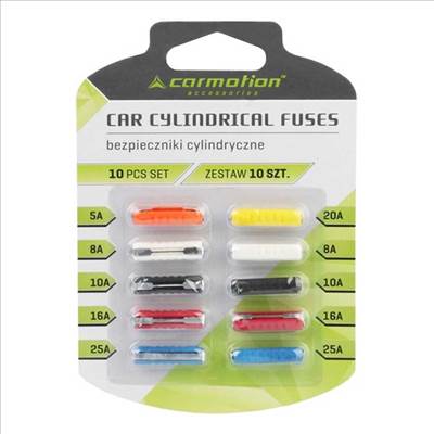 Hengeres autó biztosíték - 10 darabos