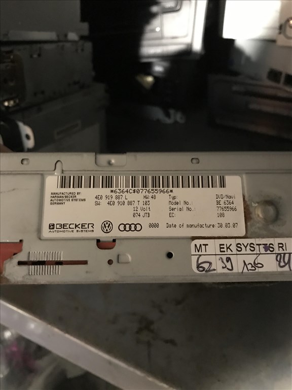 Audi A4 (B8 - 8K) navigáció vezérlő 4e0919887l 2. kép