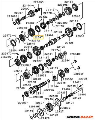 AKCIÓ! - Szinkrongyűrű Mitsubishi L200 Szinkron Kapcsoló Gyűrű K74T 3. Fokozat 1996-2007 me581195
