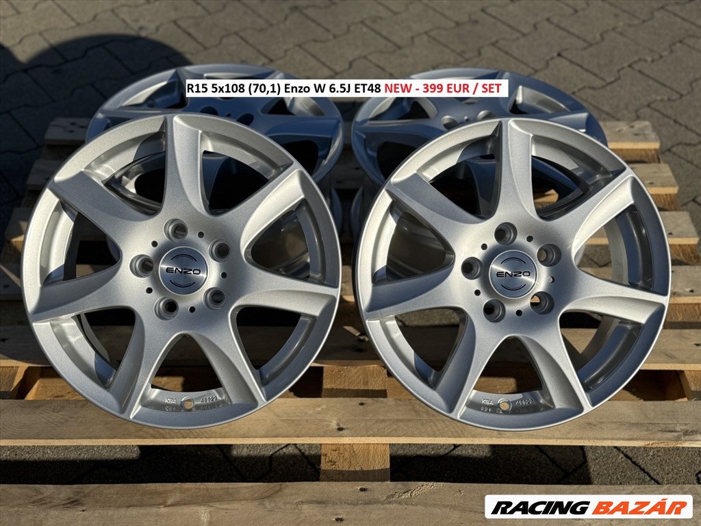 R15 5x108 (70,1) Enzo W 6.5J ET48 új felnik alufelnik , peugeot citroen ford  1. kép