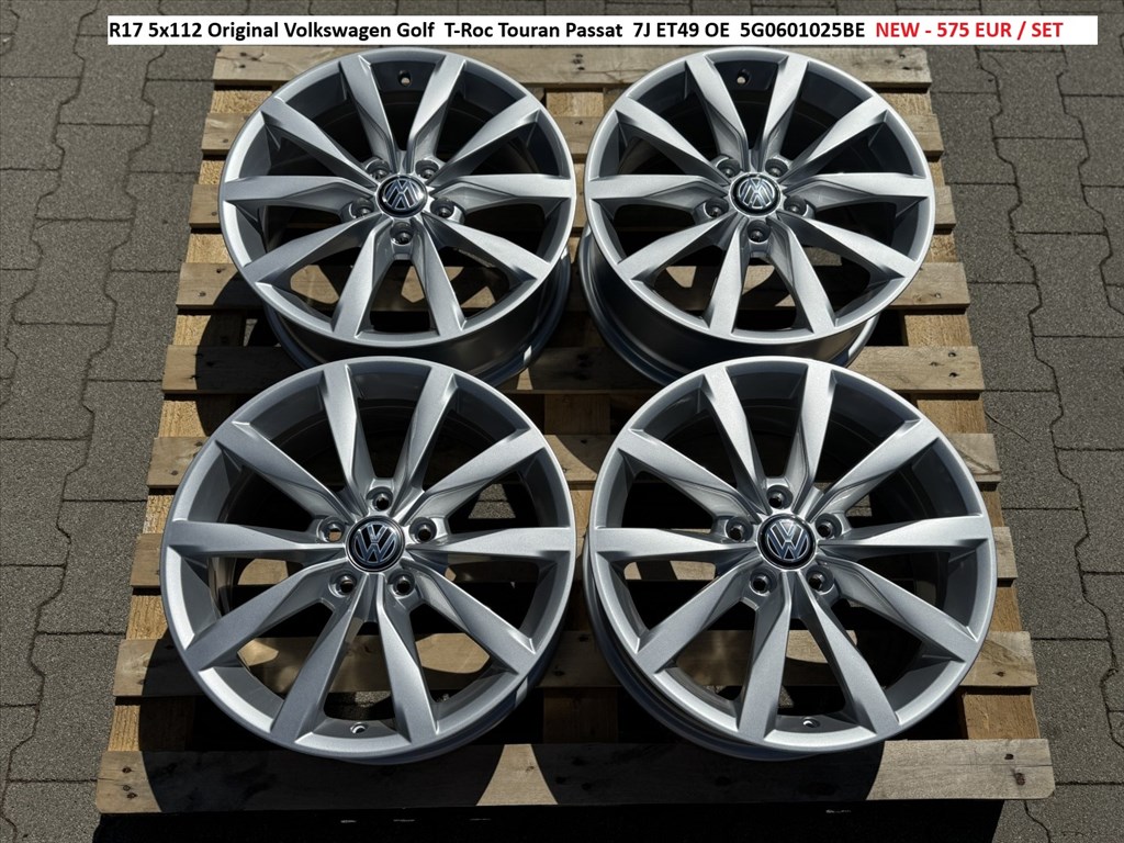 R17 5x112 Original Volkswagen Golf  T-Roc Touran Passat  7J ET49 OE  5G0601025BE 1. kép