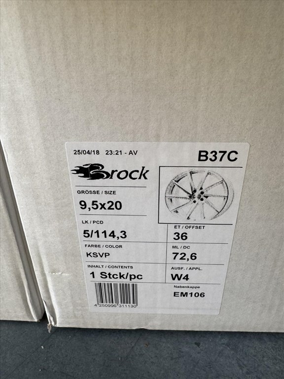 R20 5x114,3 (72,6) BROCK B37C 9.5J ET36 KSVP új felnik alufelnik 20"  7. kép