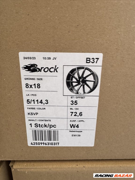 R18 5x114,3 (72,6) BROCK B37 8J ET35 KSVP új felnik alufelnik 8x18 18" 7. kép