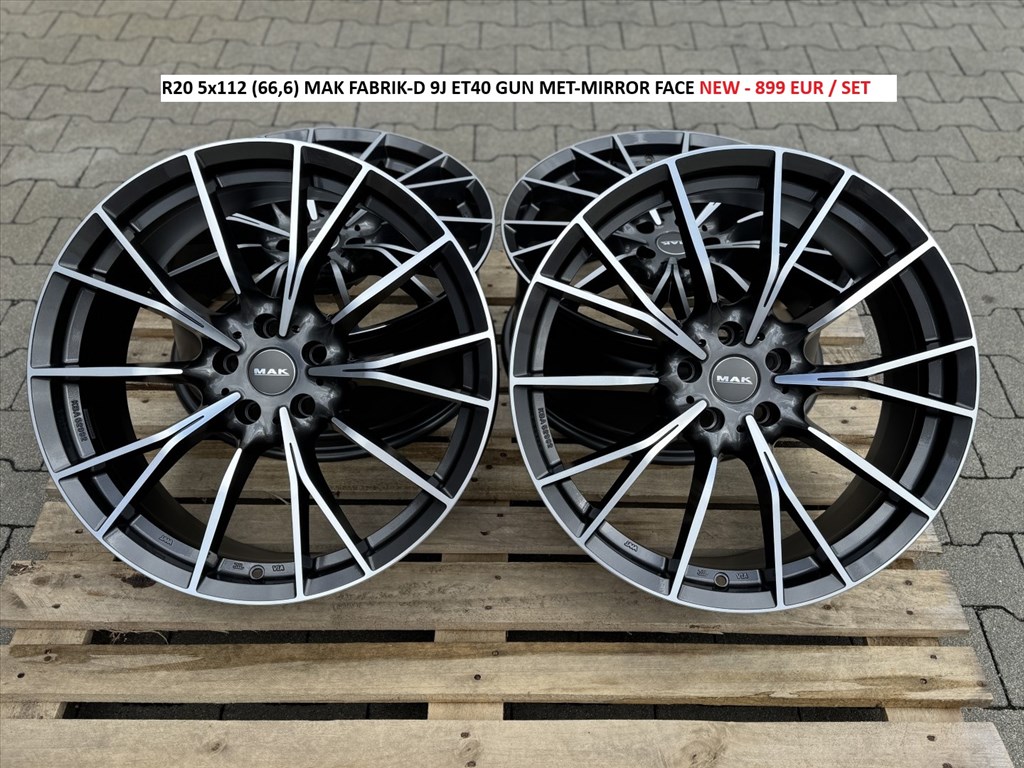 R20 5x112 (66,6) MAK FABRIK-D 9J ET40 GUN MET-MIRROR FACE új alufelnik felnik 20"  1. kép