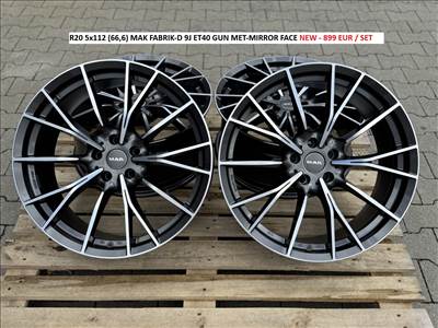 R20 5x112 (66,6) MAK FABRIK-D 9J ET40 GUN MET-MIRROR FACE új alufelnik felnik 20" 