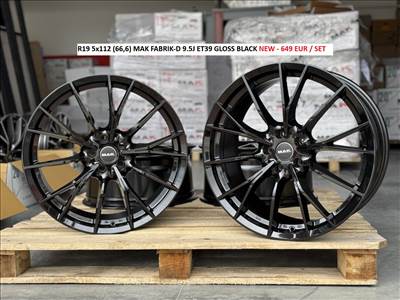 R19 5x112 (66,6) MAK FABRIK-D 9.5J ET39 GLOSS BLACK új alufelnik felnik 
