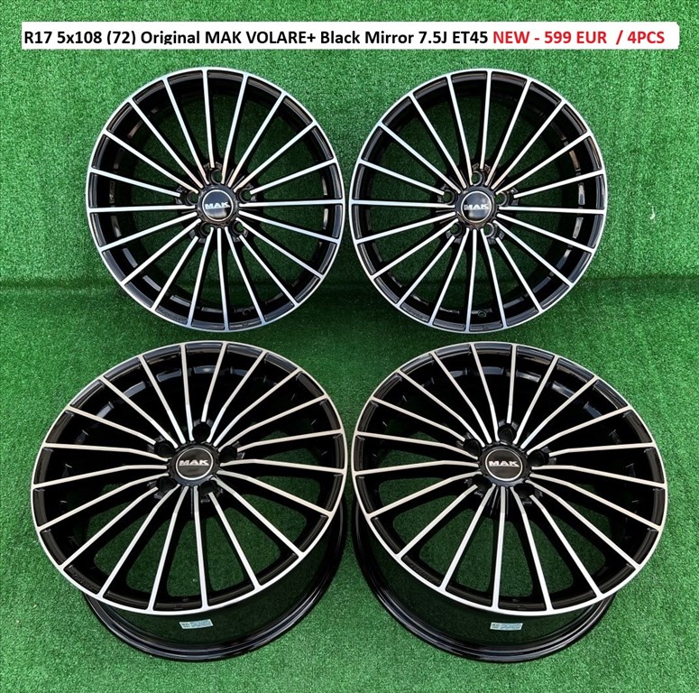 R17 5x108 (72) Original MAK VOLARE+ Black Mirror 7.5J ET45  új felnik alufelnik 1. kép