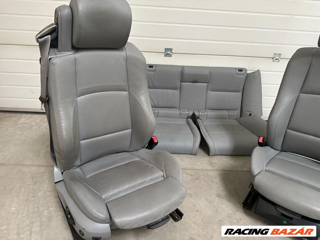 BMW E93 combtámaszos szürke bőr ülés szett 4. kép