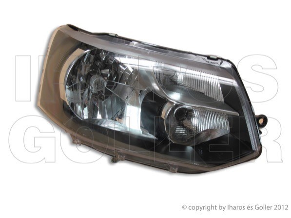 VW T5 2009-2014 Transporter - Fényszóró H4 jobb, fekete h. (motorral) MM 1. kép