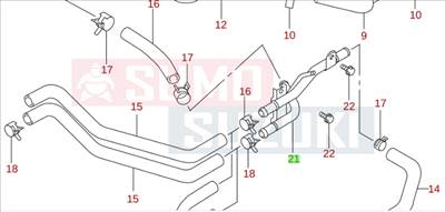 Suzuki Jimny fém fűtéscső 17880-81A00