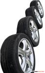  5x112 lyukosztású 17" használt alufelni, rajta 235/45 kopott Continental nyári gumi gumi 