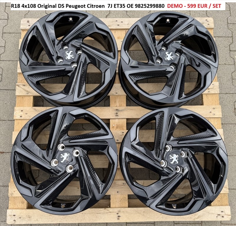R18 4x108 Original DS Peugeot Citroen 7J ET35 gyári Demo alufelnik 18" 1. kép