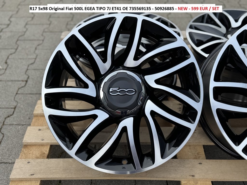 R17 5x98 Original Fiat 500L EGEA TIPO 7J ET41 OE új gyári alufelnik felnik 17" 17col 1. kép