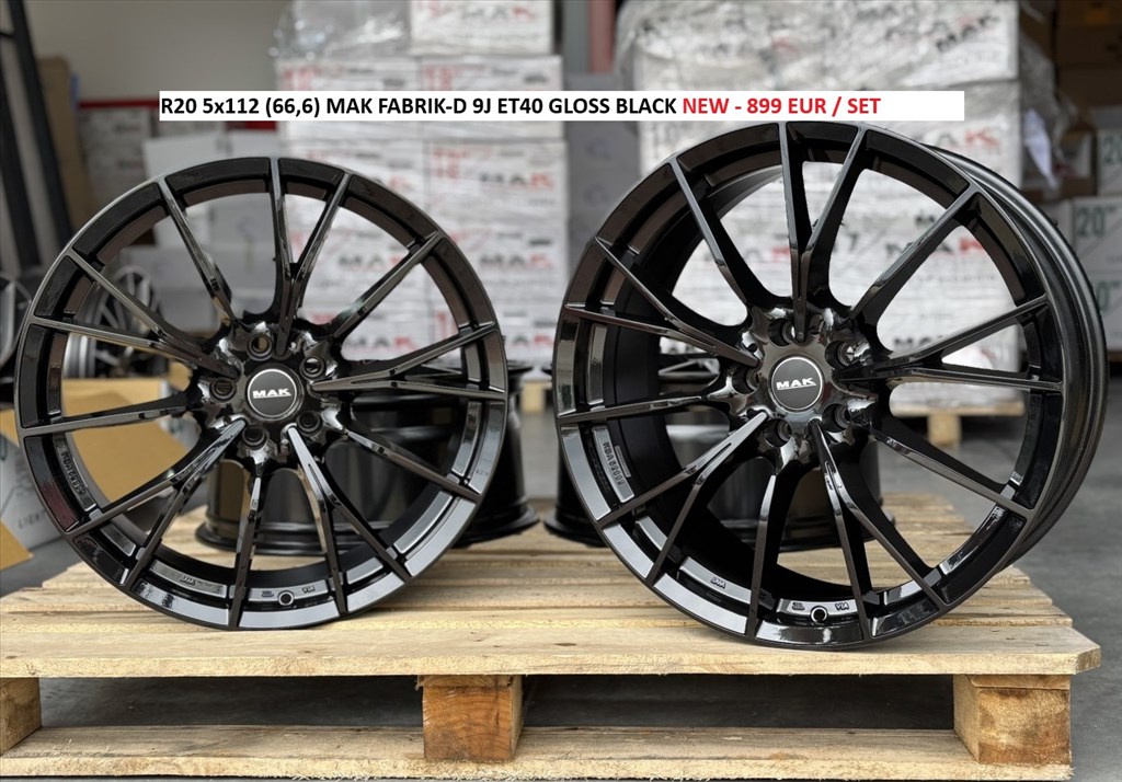 R20 5x112 (66,6) MAK FABRIK-D 9J ET40 GLOSS BLACK új alufelnik felnik 1. kép