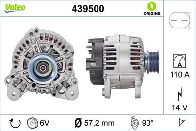 generátor VALEO 439500 for AUDI, SEAT, SKODA, VW