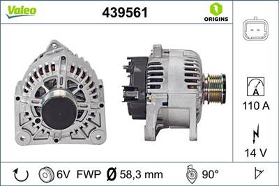 generátor VALEO 439561 for RENAULT, DACIA, NISSAN