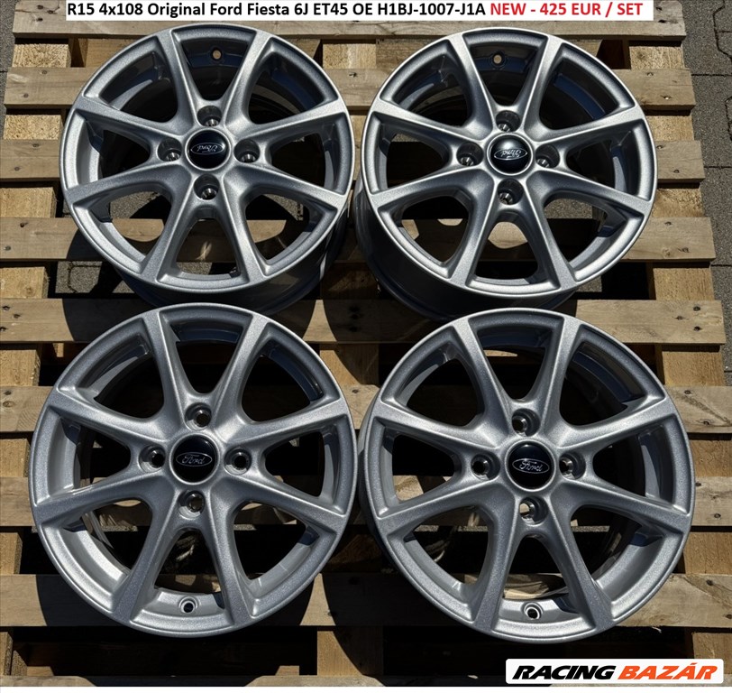 R15 4x108 Original Ford Fiesta 6J ET45  új gyári felnik alufelnik 15"  1. kép