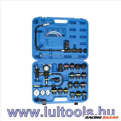 Hűtőnyomás ellenőrző és feltöltő készlet 27 részes