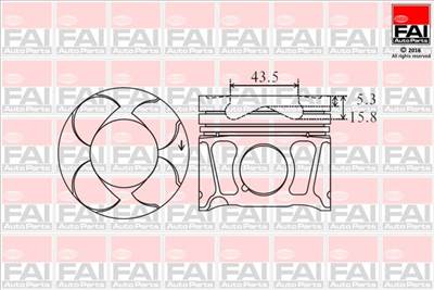 dugattyú FAI AUTOPARTS PK8-000 for OPEL, VAUXHALL, FIAT