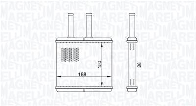 MAGNETI MARELLI 350218437000 - Hőcserélő, belső tér fűtés DAEWOO