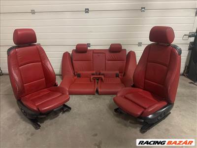 BMW E92 combtámaszos piros bőr ülés szett