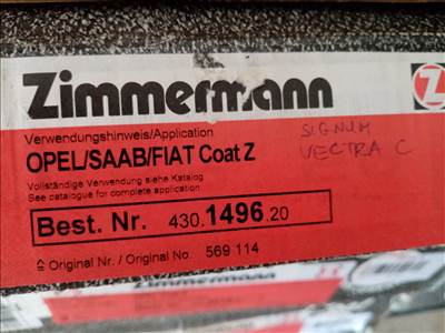 Új Opel Signum Vectra C Zimmermann 2002-2009 féktárcsa  430149620