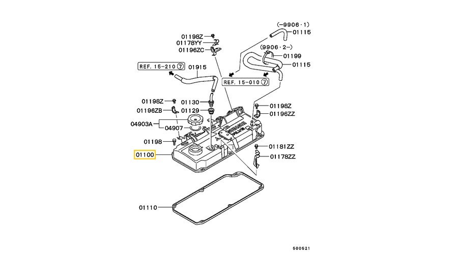 MD365793 Mitsubishi Pajero Pinin Szelepdekni 1.8GDI 2.0GDI 1998-2005 2. kép