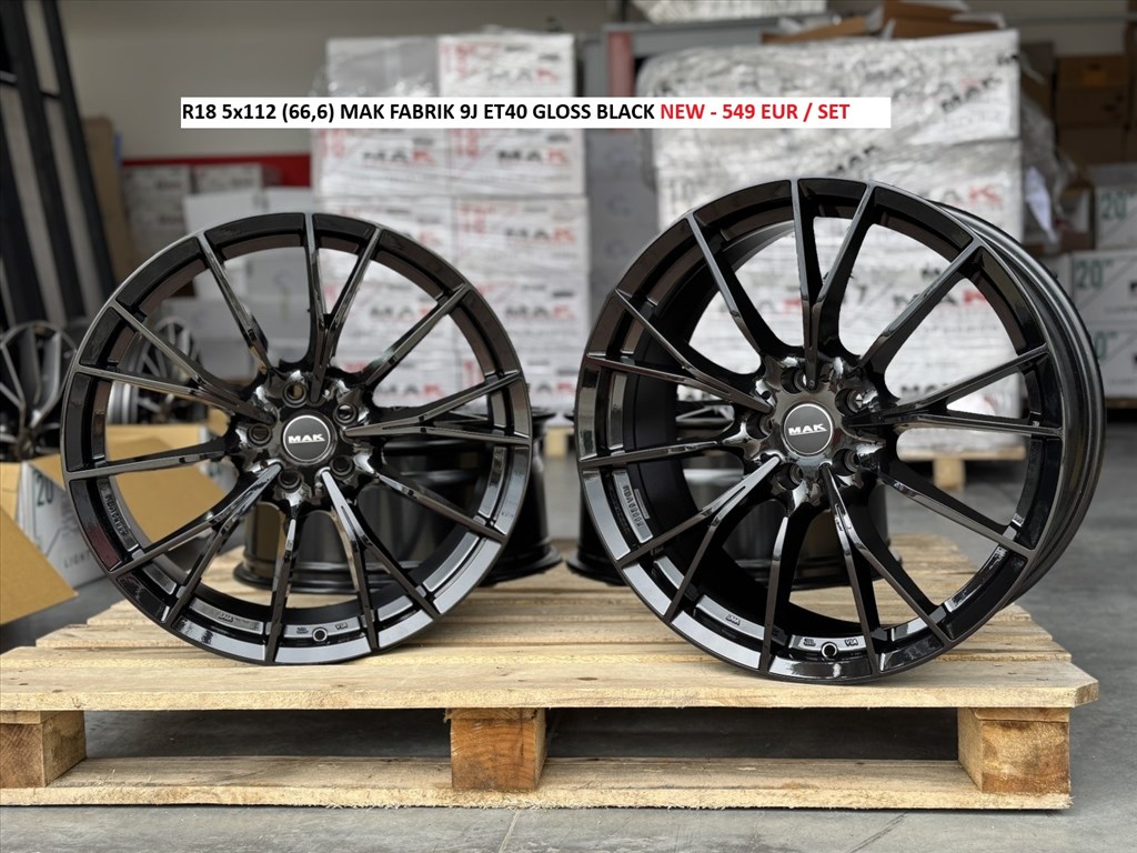 R18 5x112 (66,6) MAK FABRIK 9J ET40 GLOSS BLACK új alufelnik felnik  1. kép
