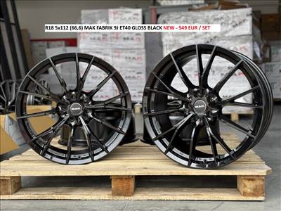 R18 5x112 (66,6) MAK FABRIK 9J ET40 GLOSS BLACK új alufelnik felnik 