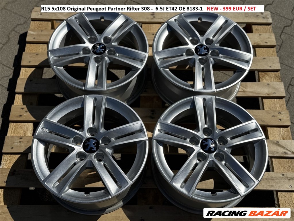 R15 5x108 Original Peugeot Partner Rifter 308 -  6.5J ET42 OE 8183-1 1. kép