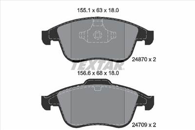 fékbetétkészlet, tárcsafék TEXTAR 2487001 for RENAULT, SAMSUNG