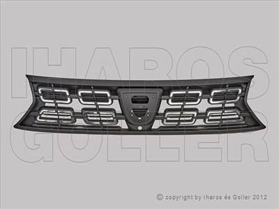 Dacia Duster 2018-2021 - Hűtődíszrács fekete/króm, kamera lyukas