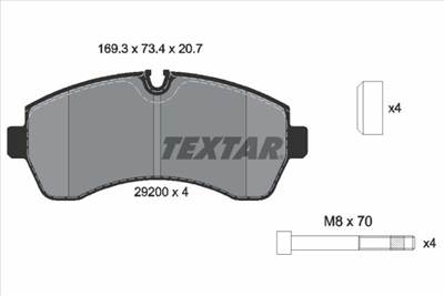 Fékbetét készlet TEXTAR 2920002 for MERCEDES-BENZ, VW, DODGE