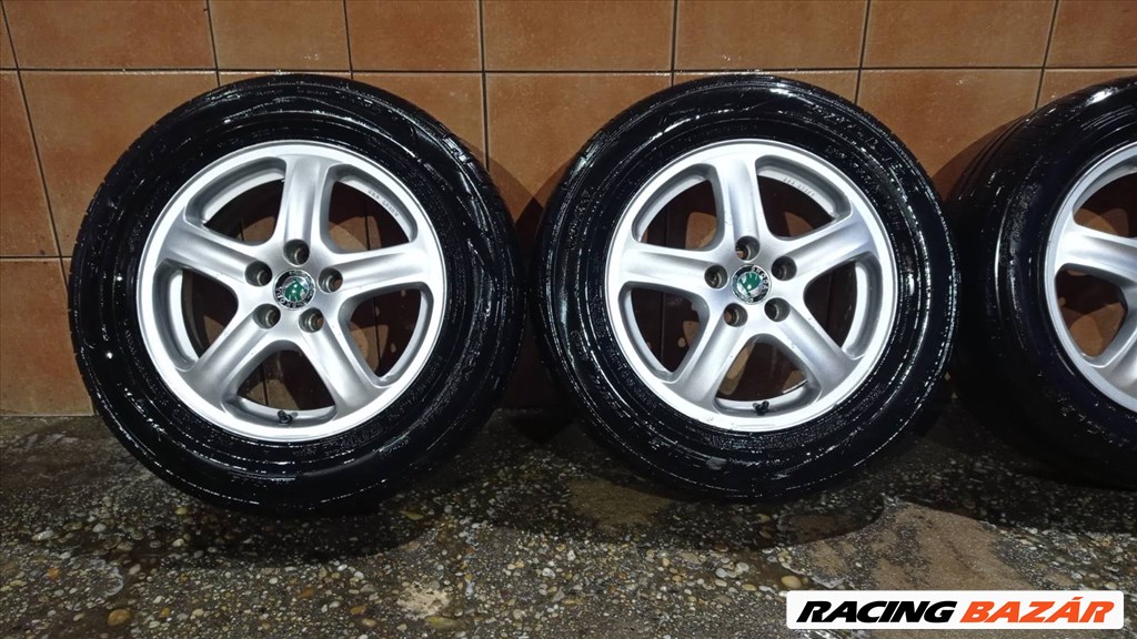 SKODA OCTAVIA 15" ALUFELNI 5X100 NYÁRI 195/65R16 GUMIVAL OLCSÒN!!! 2. kép