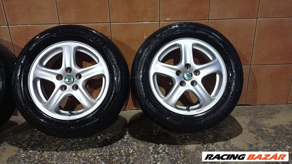 SKODA OCTAVIA 15" ALUFELNI 5X100 NYÁRI 195/65R16 GUMIVAL OLCSÒN!!! 3. kép
