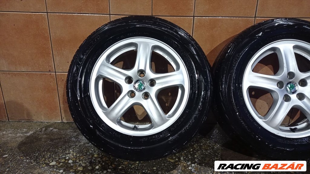 SKODA OCTAVIA 15" ALUFELNI 5X100 NYÁRI 195/65R16 GUMIVAL OLCSÒN!!! 4. kép