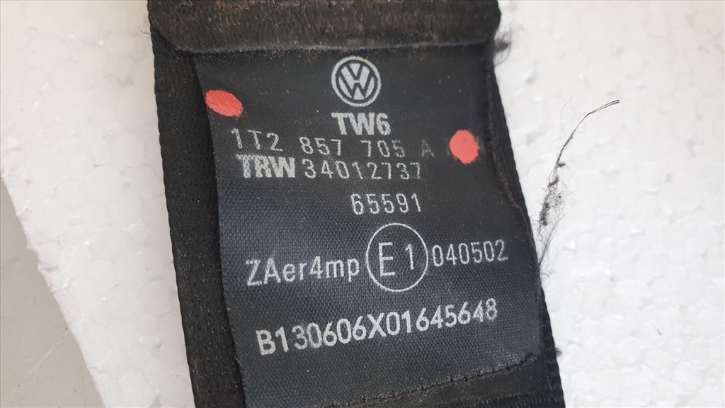 509615 VW Touran 2008, Bal Első Övfeszítő, Biztonsági Öv 10. kép